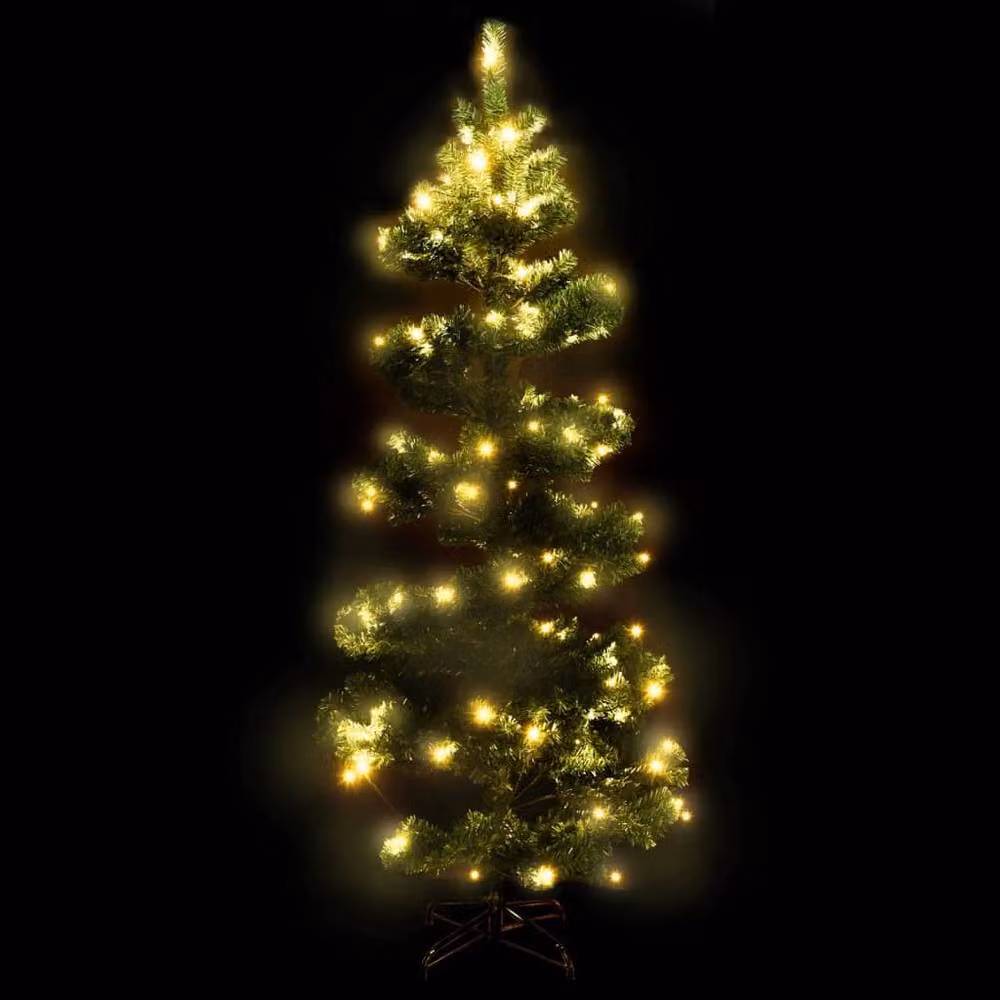 Berkfield Home Swirl Pre-lit LED Christmas Tree with Stand, Green, PVC, Height: 180 cm – 3