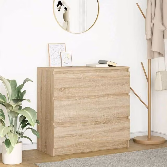 Berkfield Home Sonoma Oak Sideboard in Brown, W/D/H: 80 x 35 x 76 cm – 1