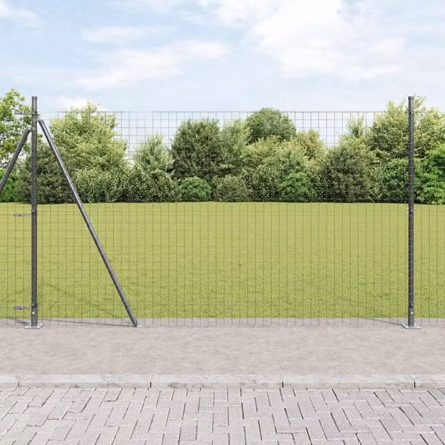 Berkfield Home Round Steel Fence Posts, Set of 104, Grey, Height: 170 cm – 1