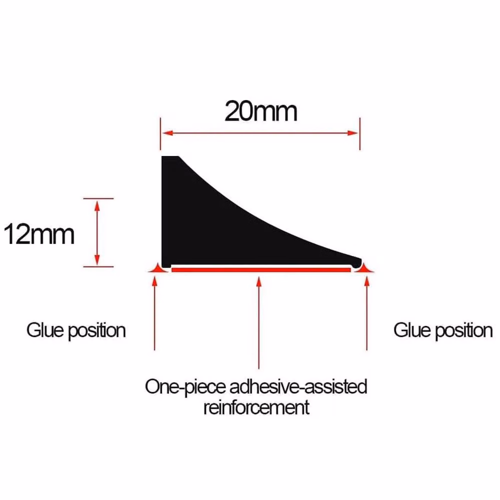 FLAVORA White Silicone Shower Door Threshold Strip Seal for Wetrooms, 200 cm – 2