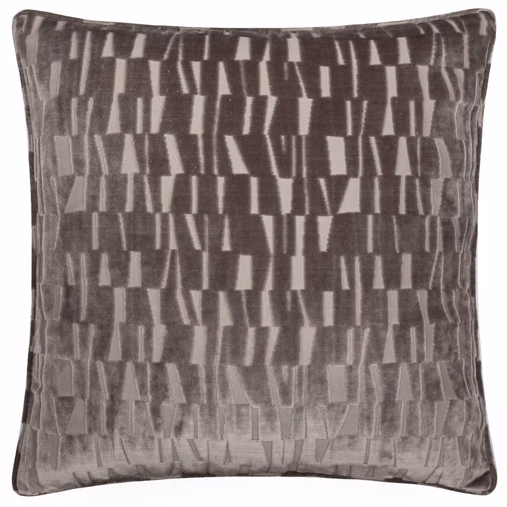 Paoletti Manhattan Velvet Square Cushion in Beige, W/D/H: 50 x 50 x 50 cm – 2