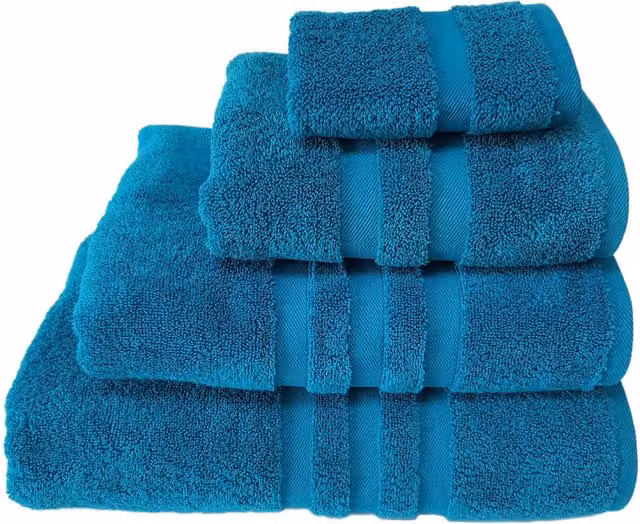 Divante Fluffy Cotton Terry Hand Towel in Turquoise Blue