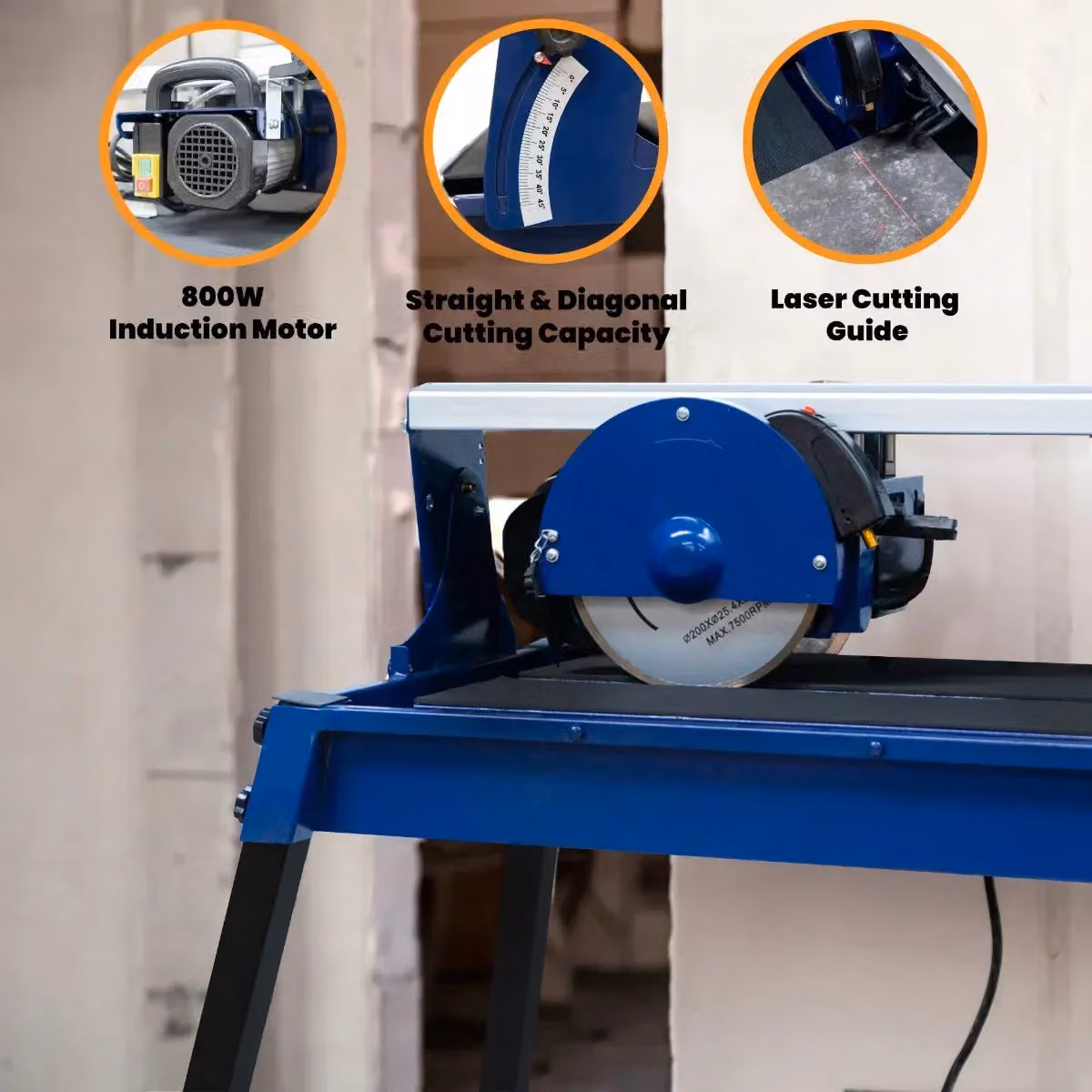 T-Mech Wet Tile Cutter Bench, 800W, Blue – 2