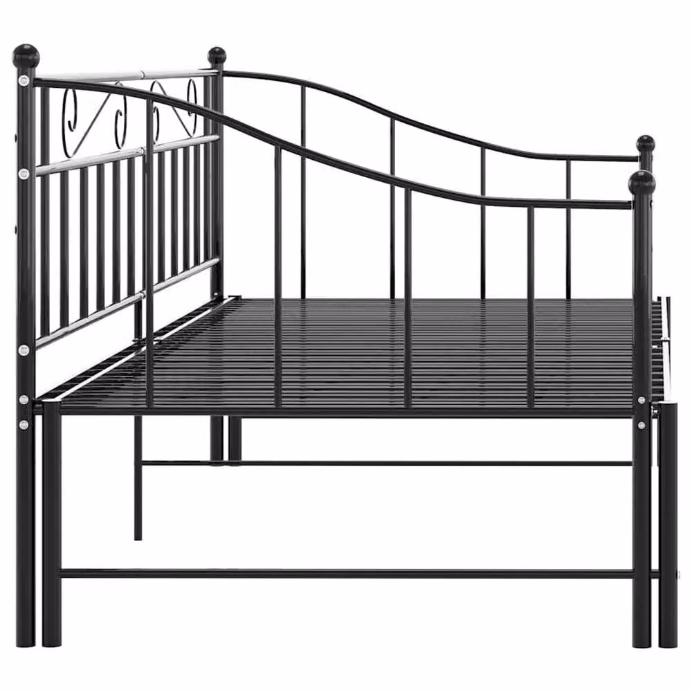 Berkfield Home Black Metal Pull-out Sofa Bed Frame W/D/H: 90 x 200 cm – 2