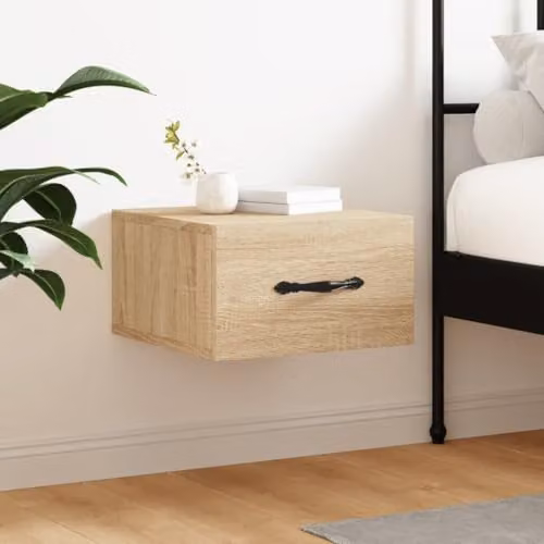 vidaXL Wall-mounted Bedside Cabinet in Sonoma Oak, W/D/H: 35 x 35 x 20 cm – 2