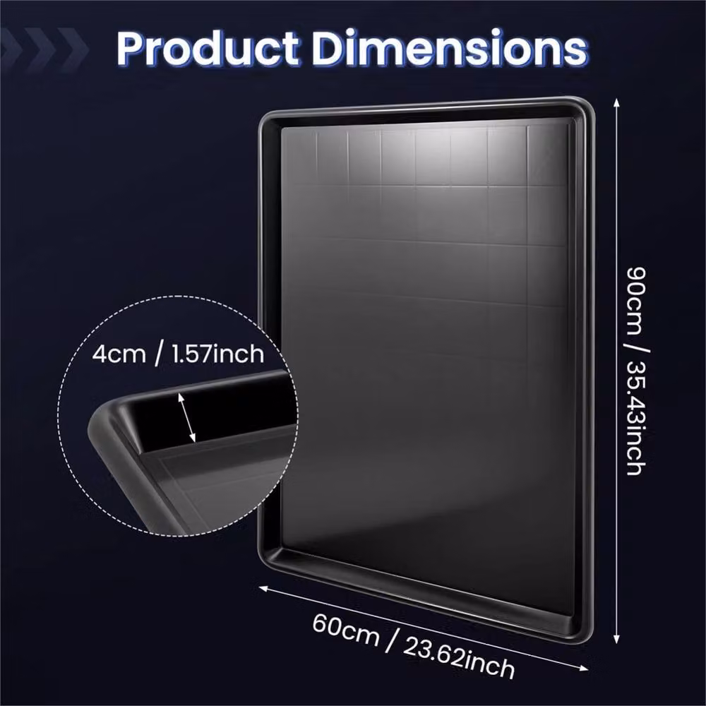 SPETLEK Heavy Duty Plastic Oil Drip Drain Tray in Black, W/D/H: 90 x 60 x 4 cm – 2