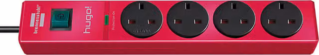 Brennenstuhl Hugo 4-way Extension Lead, Red