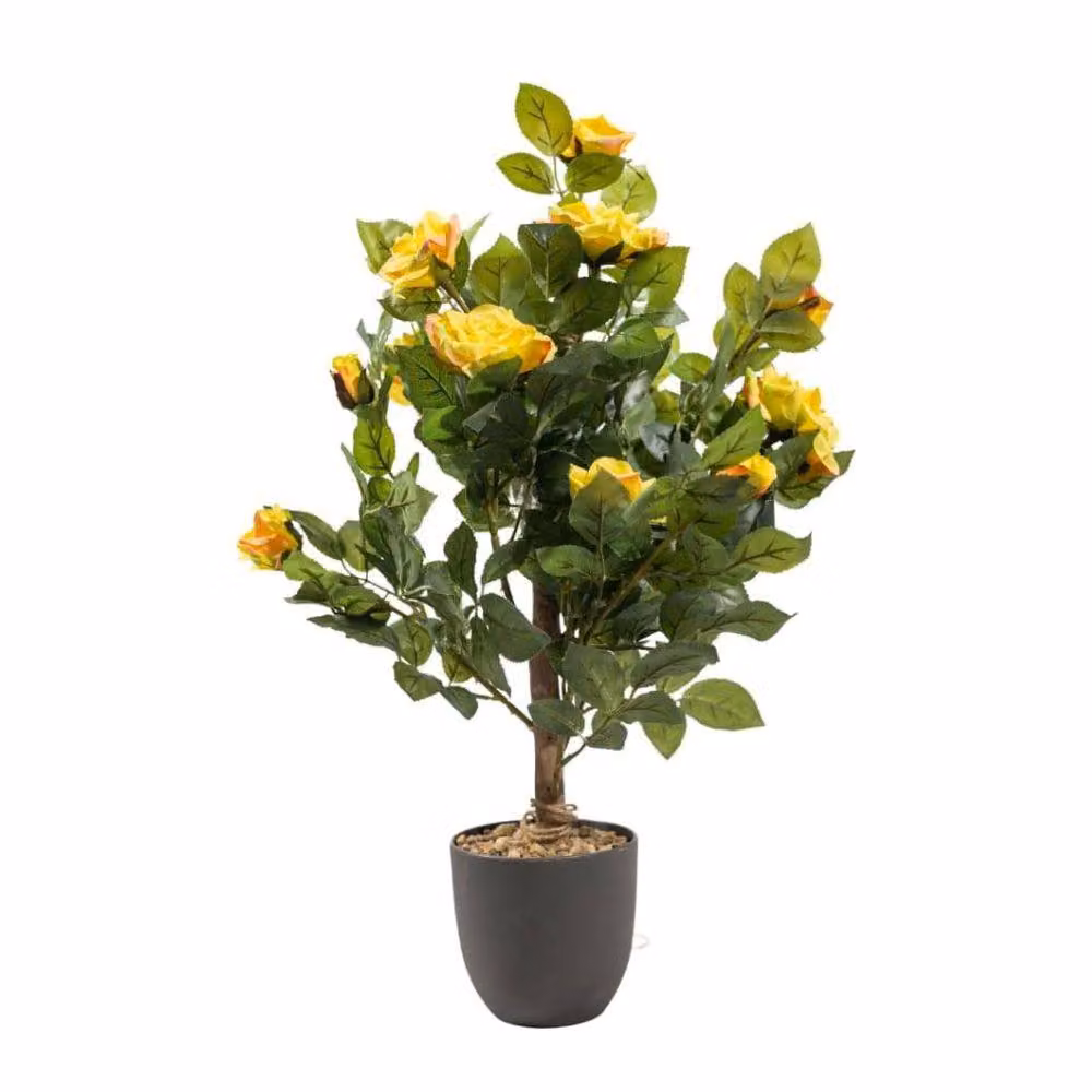 Marco Paul 80cm Artificial Yellow Rose Plant – 2