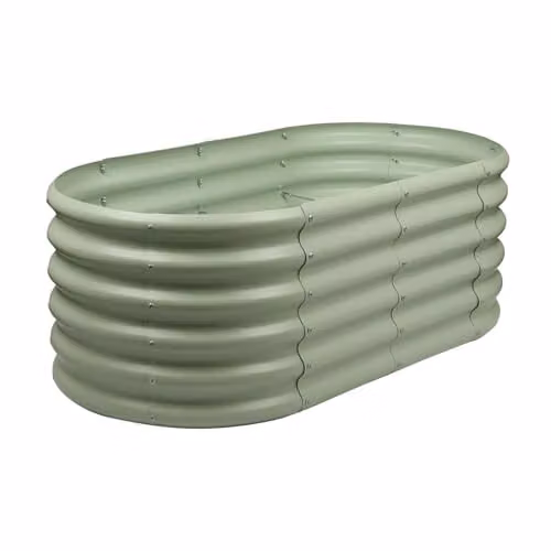 Harbour Housewares Raised Garden Bed in Green, Galvanised Steel Bottomless Planter, W/D/H: 120 x 60 x 45 cm – 1
