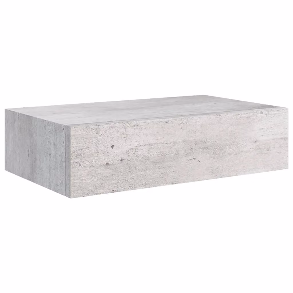 Berkfield Home Wall-mounted Drawer Shelf in Concrete Grey, W: 40 cm, D: 23.5 cm, H: 10 cm – 2