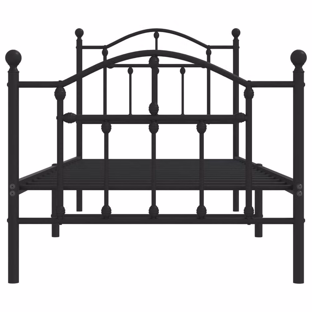 Berkfield Home Metal Bed Frame with Headboard and Footboard in Black, W: 80 cm, L: 200 cm – 3