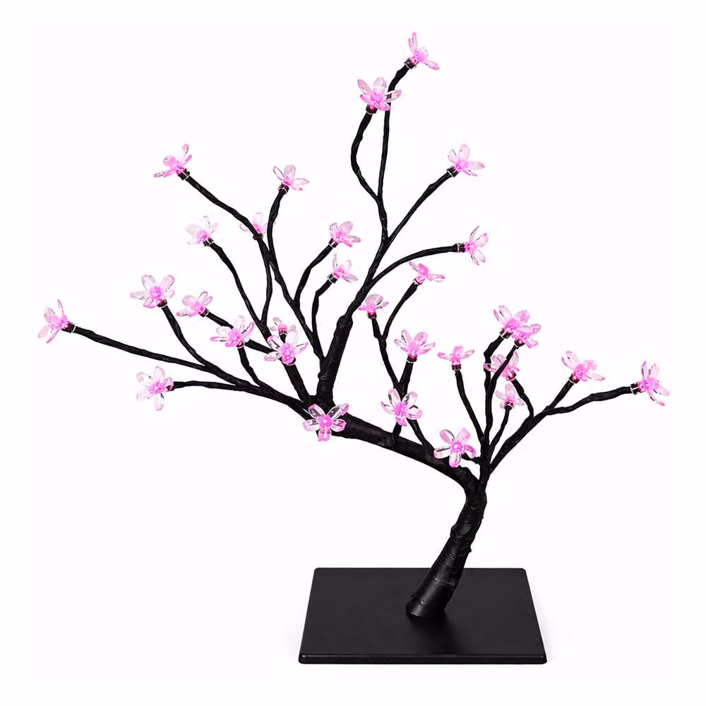 Simpa Cherry Blossom Bonsai Style 32 LED Battery Operated Tabletop Lamp in Pink – 2