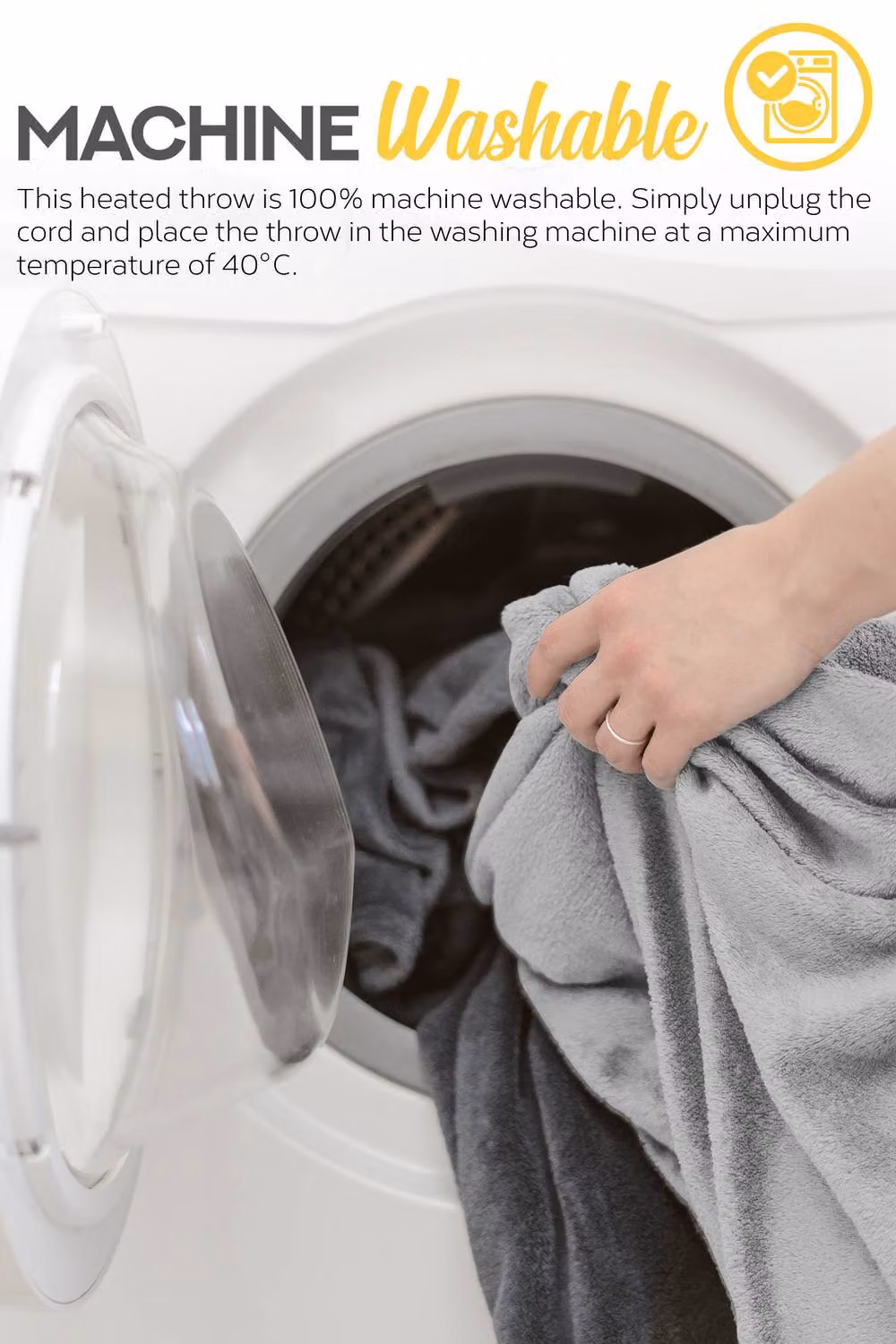 MONHOUSE Heated Electric Fleece Blanket in Light Brown, Single Size, with 9 Heat Settings and 9H Timer – 3