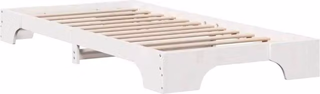 Berkfield Home White Solid Pine Wood Bed Frame W: 80 cm, L: 200 cm