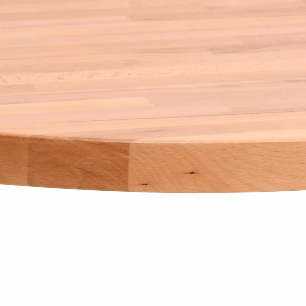 Berkfield Home Round Solid Wood Beech Table Top in Brown, Diameter: 80 cm – 2