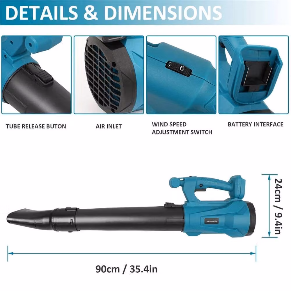 VOGREX 6 Speed Blower and Air Vacuum for Makita 18V, Blue – 2