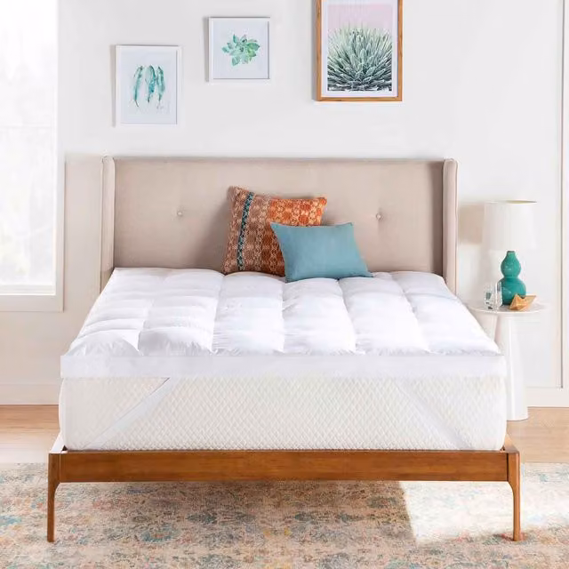 Cotton Passion Square Quilted Extra Thick Mattress Topper - White - Superking