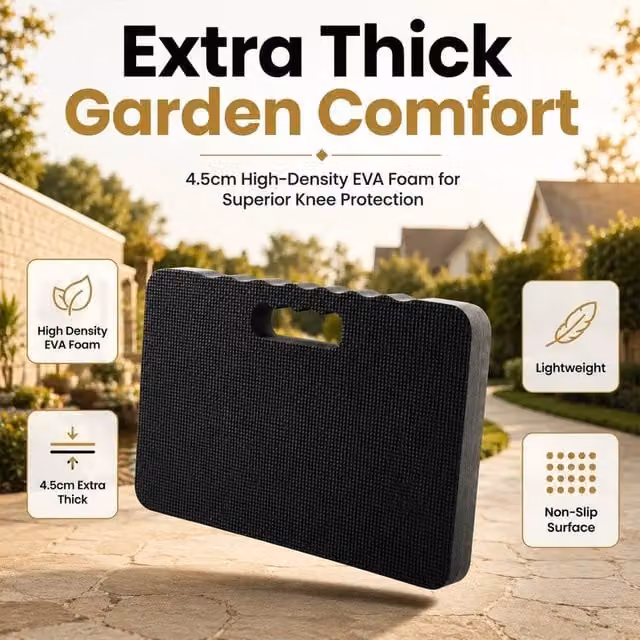 VOGREX Black Thick Foam Kneeling Pad Set of 2 for Gardening and Mechanics