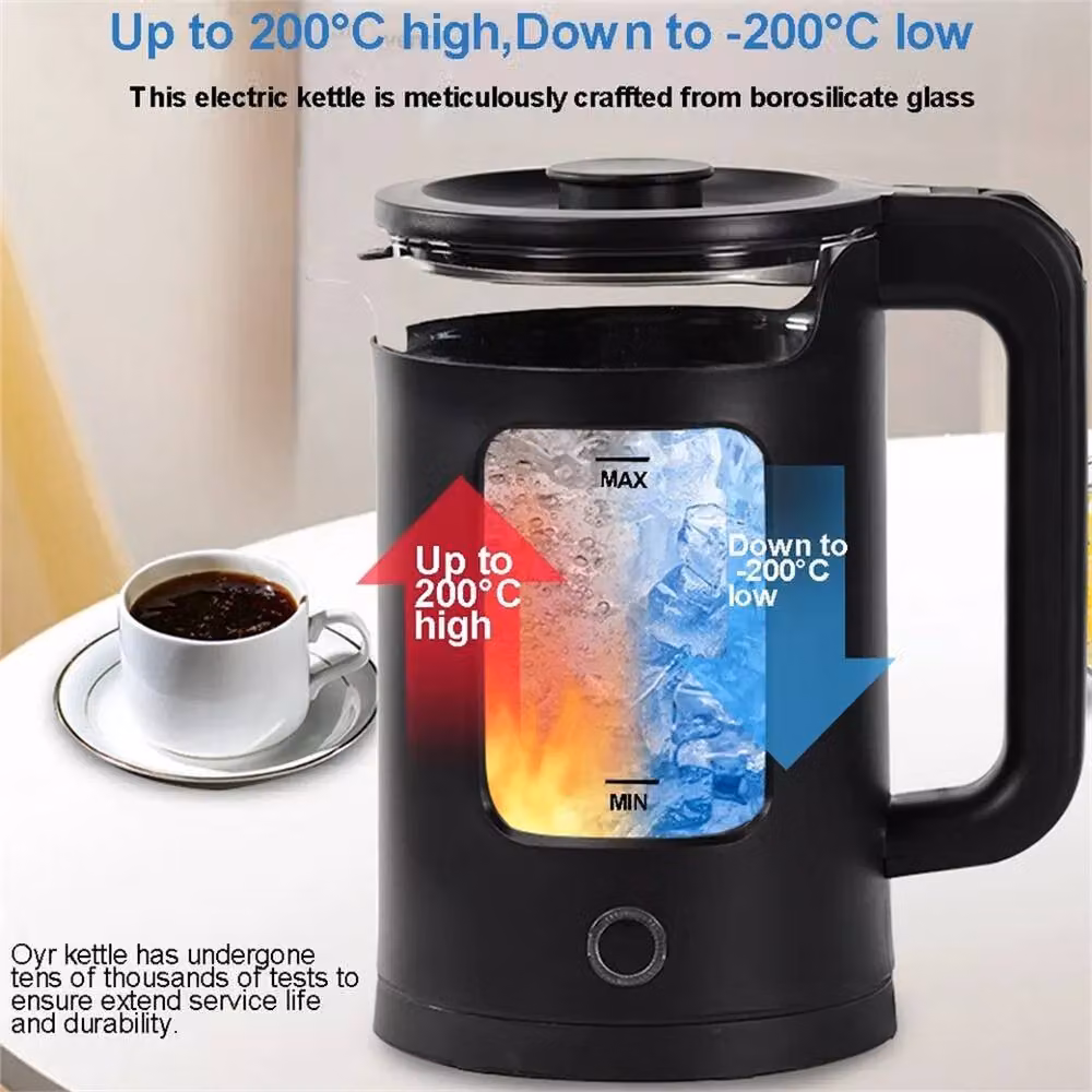 NESTLUNE 2L Glass Electric Kettle in Black, 1500W Rapid Boil with Auto Shut-off – 4