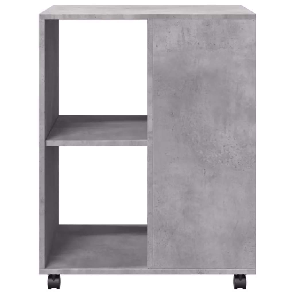 Berkfield Home Side Table with Wheels in Concrete Grey, W: 55 cm, D: 60 cm, H: 78 cm – 4