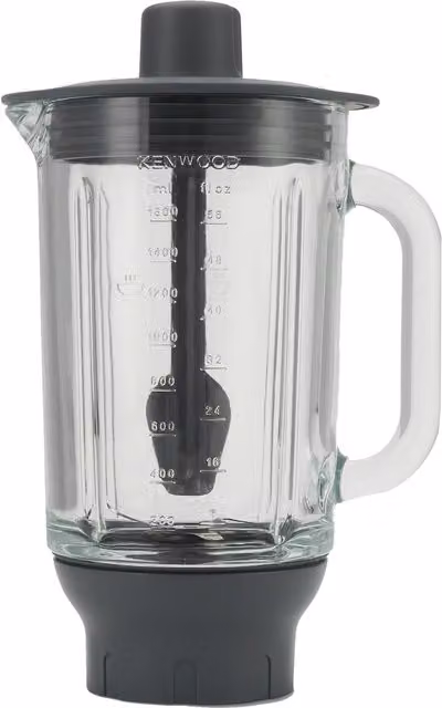 Kenwood Glass Blender Attachment in Black, Grey or Transparent
