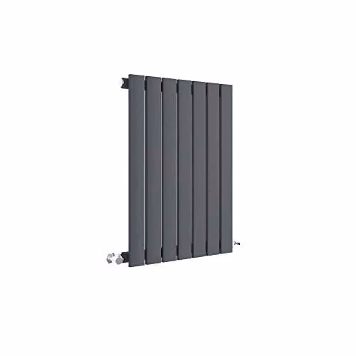Nuie HLA54 Sloane Modern Home Wall Mount Designer Horizontal Single Panel Radiator, Anthracite, W: 60.0 cm, H: 41.2 cm, D: 5.3 cm