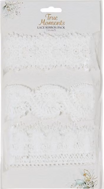 True Moments White Lace Ribbon Pack for Weddings