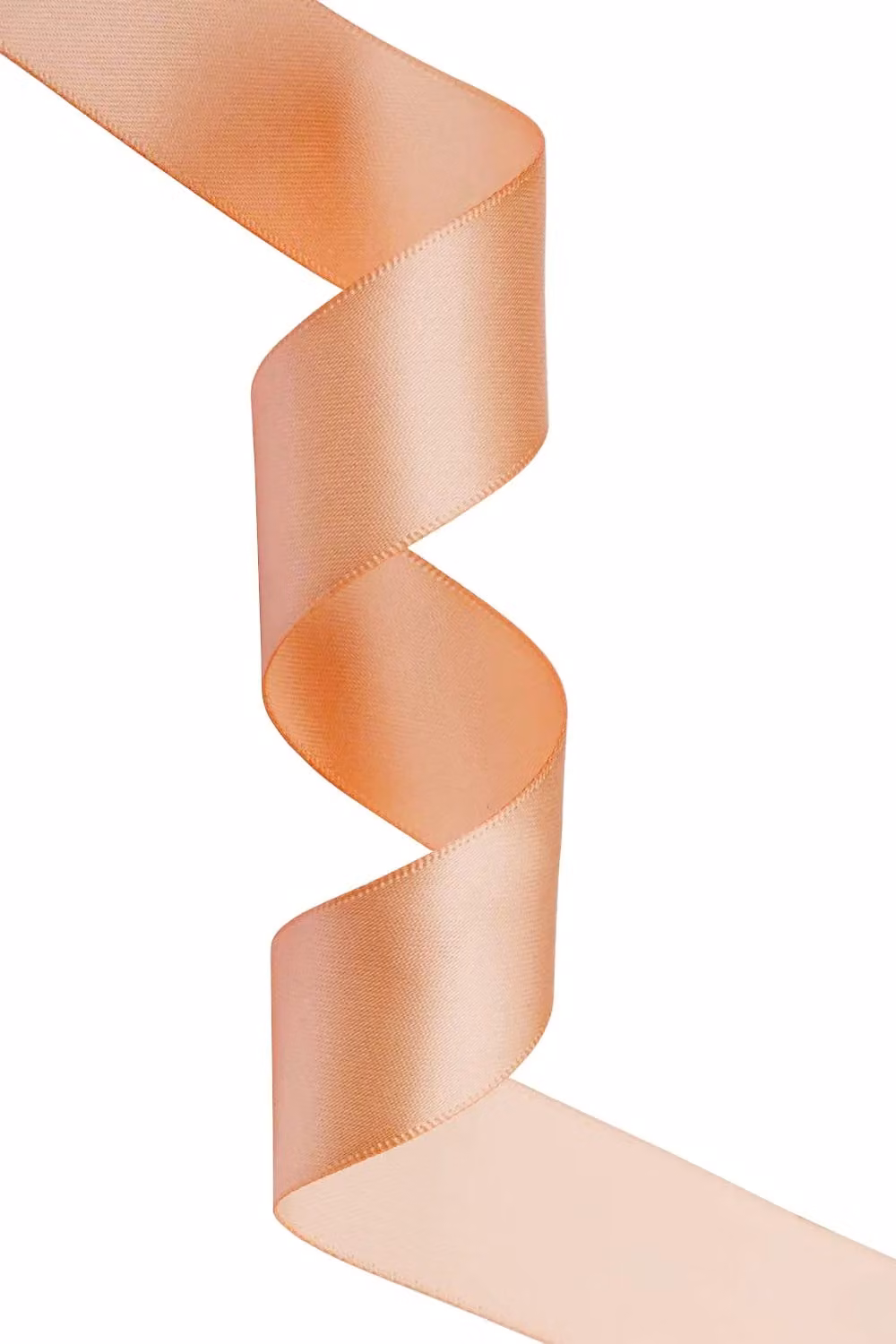 Neel Blue Double Sided Satin Polyester Ribbon Roll in Peach, Width: 50 mm, Length: 10 m