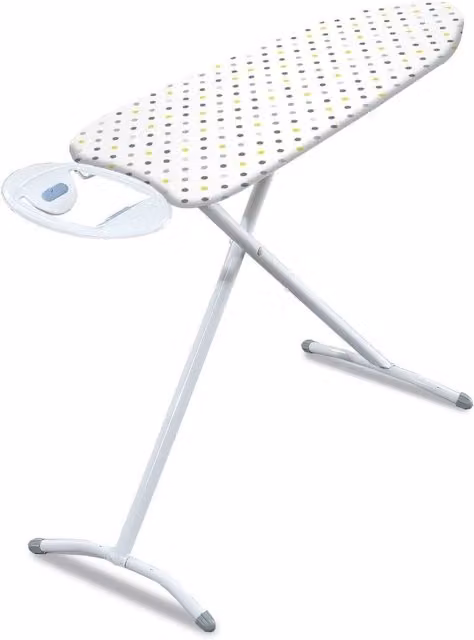 Minky Classic T Leg Ironing Board in White with Iron Rest and Steam Permeable Top