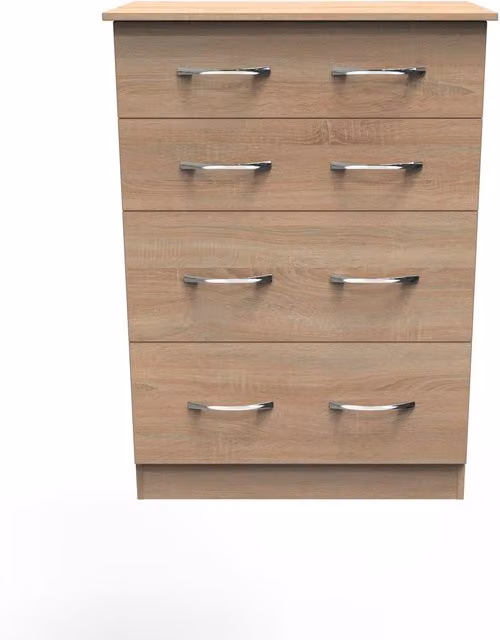 Avon Ready Assembled 4 Drawer Deep Chest in Oak – 1