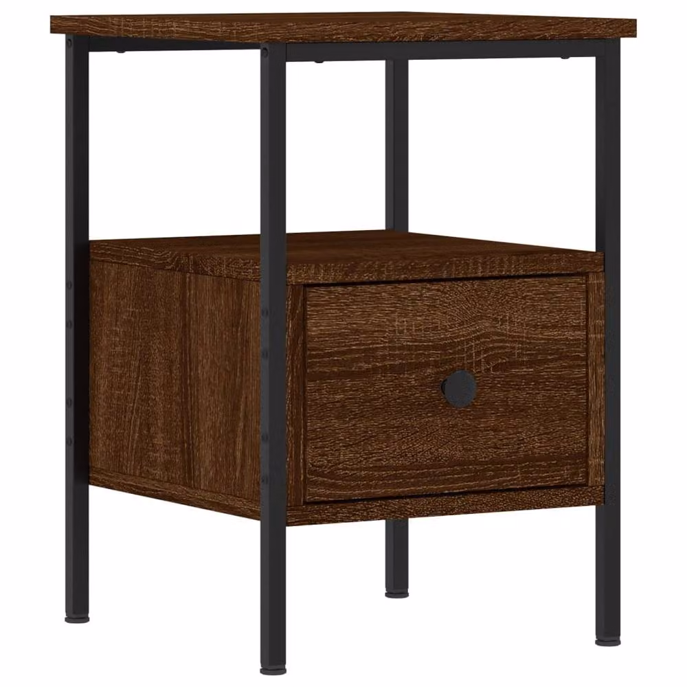 Berkfield Home Set of 2 Bedside Cabinets in Brown Oak, W/D/H: 34 x 36 x 50 cm – 2