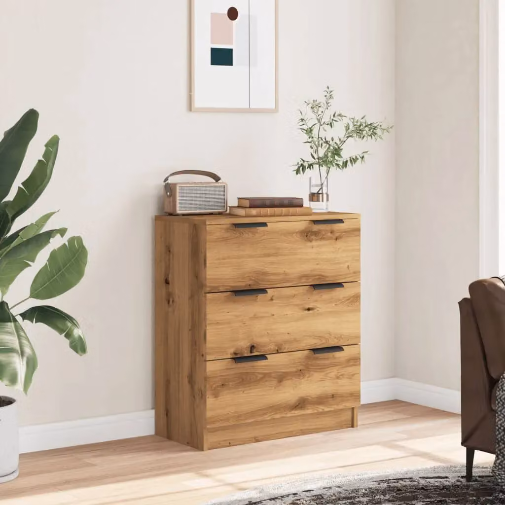 Berkfield Home Artisan Oak Sideboard in Brown, W/D/H: 60 x 30 x 70 cm – 2