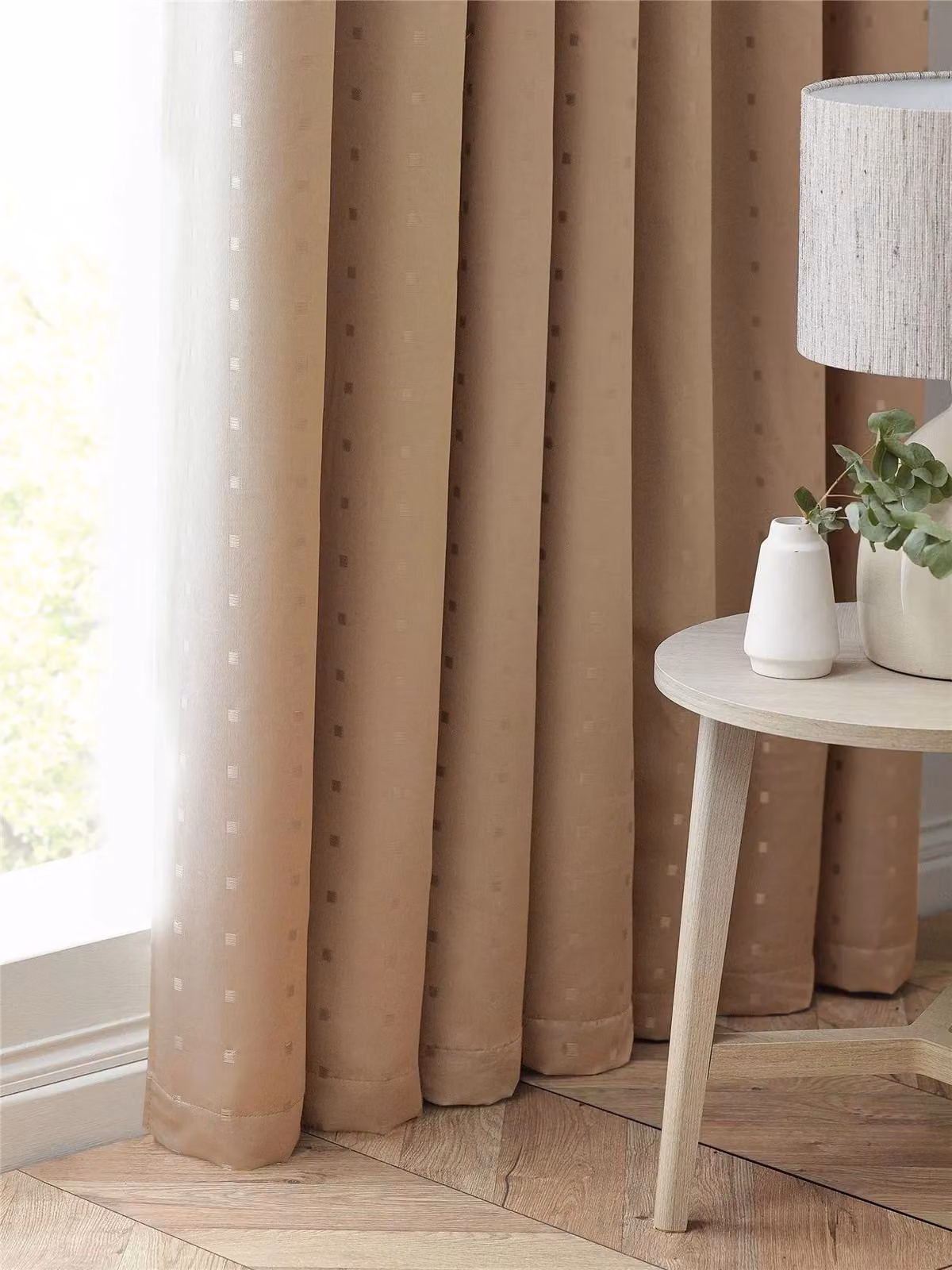 IT IDEAL TEXTILES Beige Pencil Pleat Opaque Curtains W: 115 cm, H: 225 cm – 4