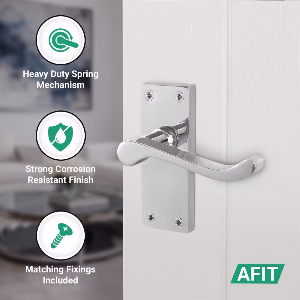 AFIT Chrome Scroll Handle Latch Hinges Set in Silver, 6 Pairs, 150 x 150 mm – 2