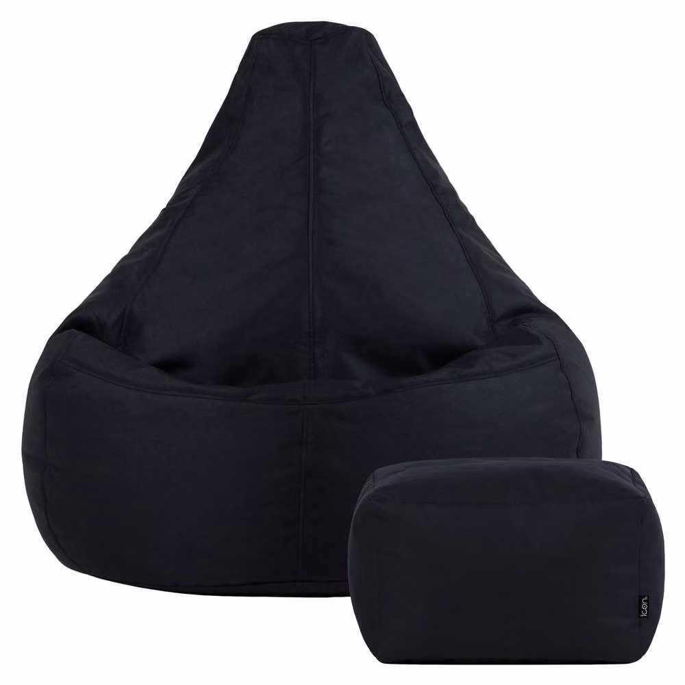 Bean Bag Bazaar icon Gaming Recliner Indoor and Outdoor Bean Bag with Footstool in Black – 4
