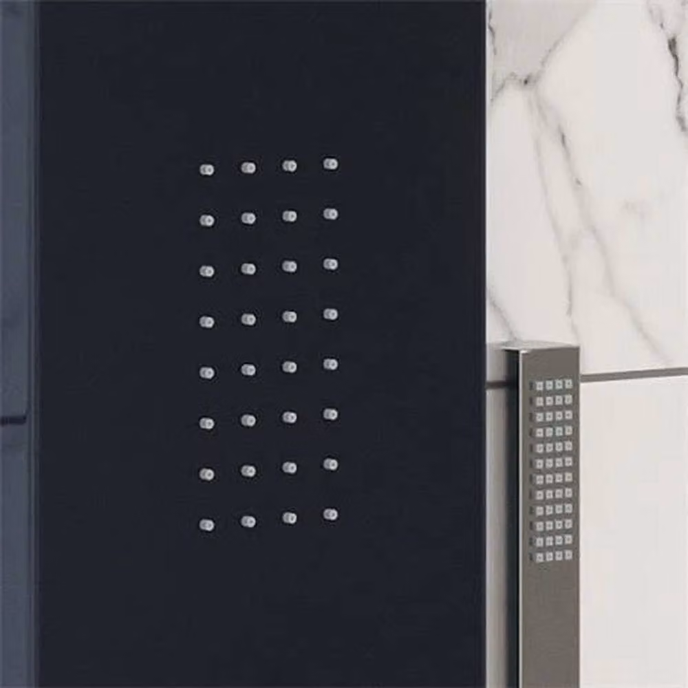SPETLEK Square Shower Tower Panel with Handset and 2 Body Jets in Matt Black – 3