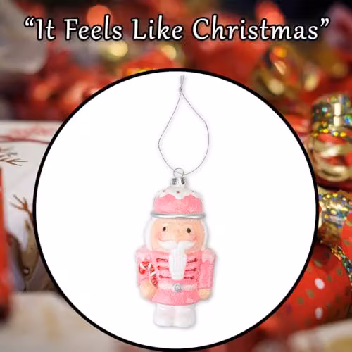 VFM e-Store Pink Nutcracker Soldier Christmas Tree Ornament, H 22 cm x W 7 cm x D 5 cm – 7