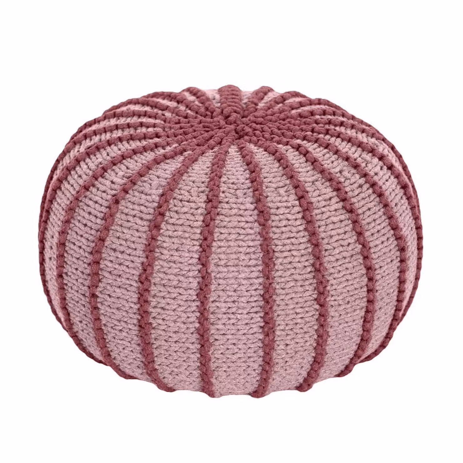 Zuri House Ziggy Knitted Pouffe in Powder Pink, Large – 2
