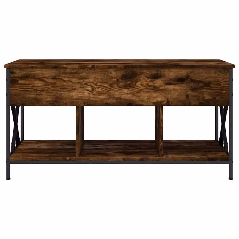 Berkfield Home Smoked Oak Coffee Table in Brown, W/D/H: 100 x 55 x 50 cm – 3
