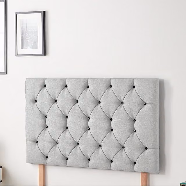 Somnior Beds Ltd Savoy Linen Fabric 32 Inch Divan Headboard in Sage Superking