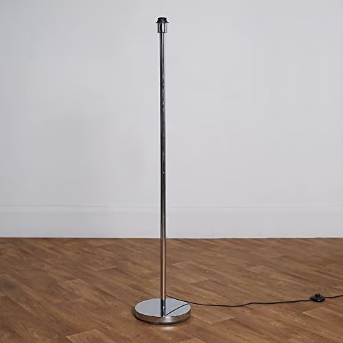 ValueLights Charlie Modern Silver Chrome Metal Floor Lamp Base, Height: 130 cm – 2