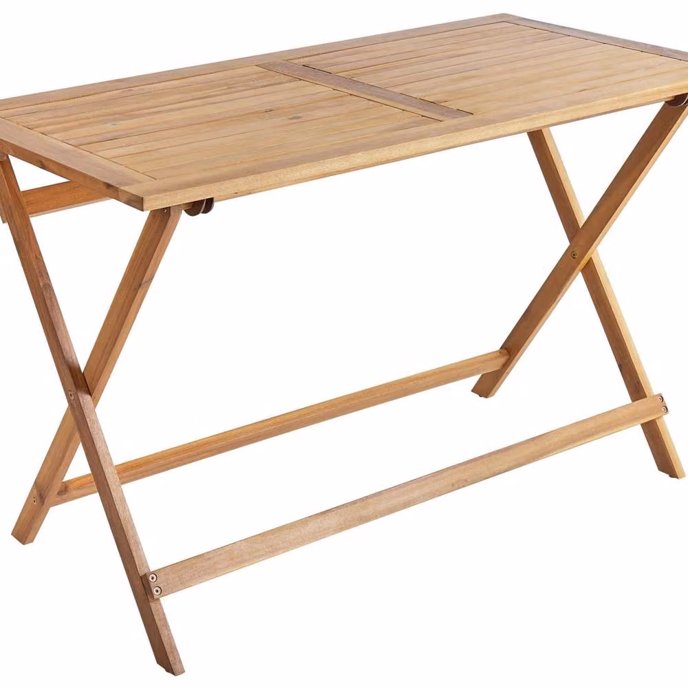 Wyld Haus Rustic Acacia Wood Folding Garden Dining Table, Brown, W: 120 cm, D: 60 cm – 2