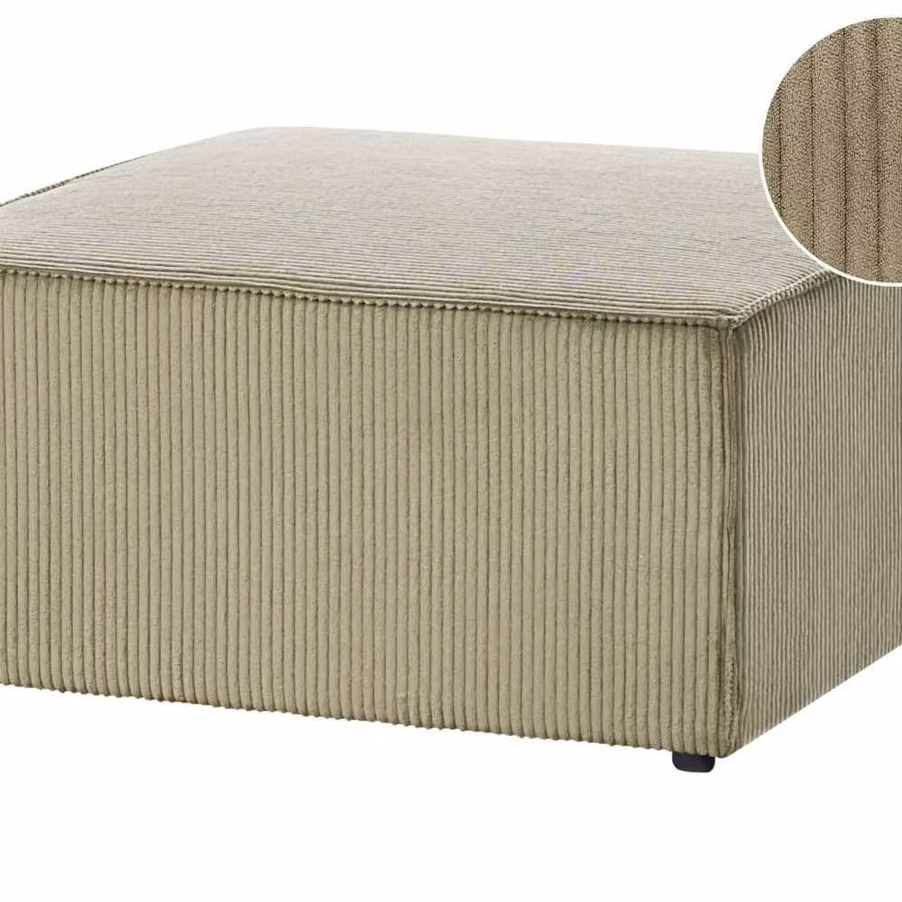 Wyld and Coco Green Corduroy Square Ottoman Footstool – 2