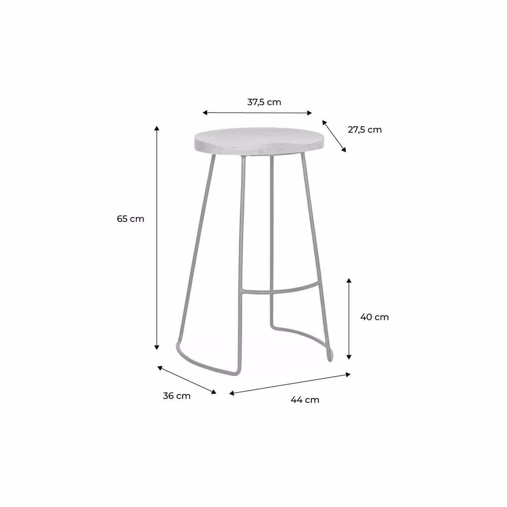 sweeek Pair of Industrial Mango Wood and Metal Bar Stools in Light Brown and Black – 2