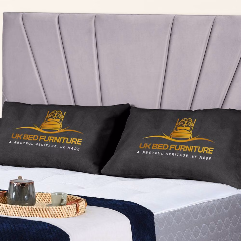 UK Bed Furniture Sunrise Slatted Base Upholstered Velvet Bed in Silver, Size: 120 x 200 cm – 2