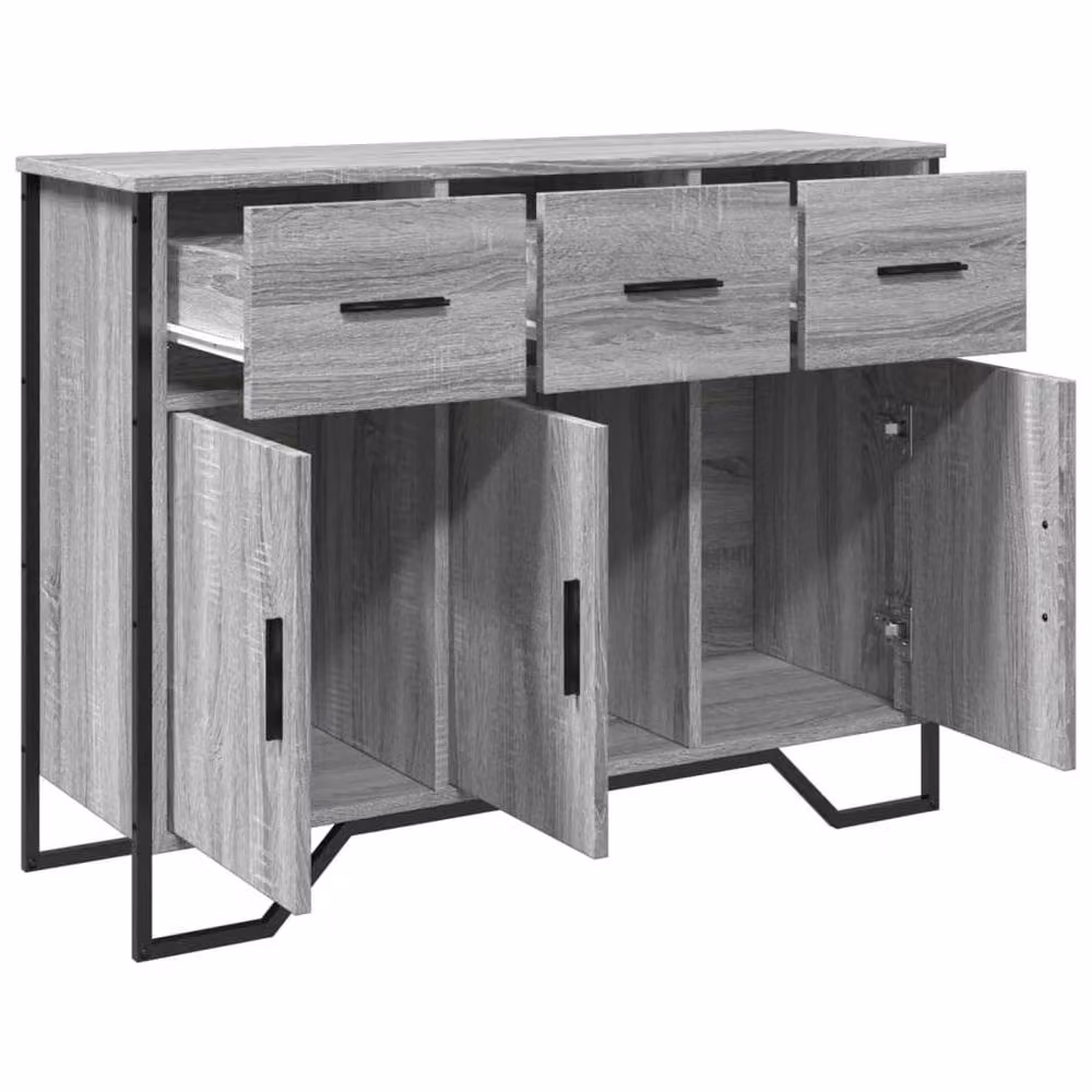 Berkfield Home Grey Sonoma Sideboard in Engineered Wood W/D/H: 97 x 32.5 x 74.5 cm – 3