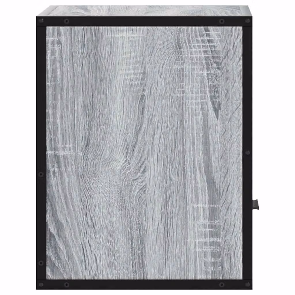 Berkfield Home Wall-mounted Bedside Cabinet in Grey Sonoma, W: 40 cm, D: 31 cm, H: 39.5 cm – 6