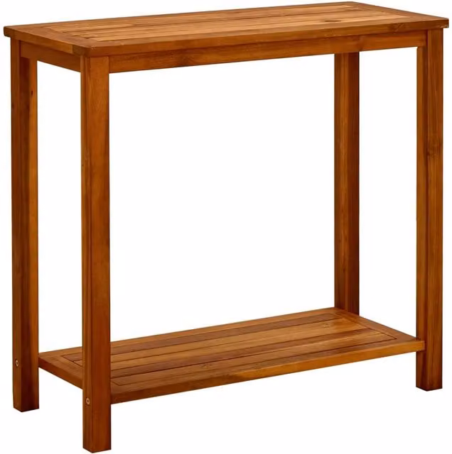 Berkfield Home Garden Solid Acacia Wood Console Table in Brown, W/D/H: 80 x 35 x 75 cm
