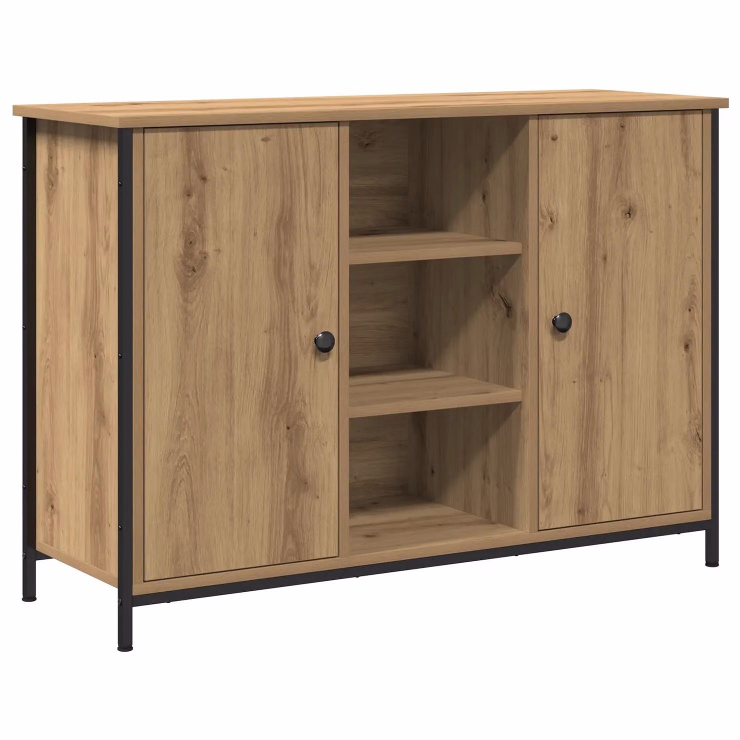 Berkfield Home Artisan Oak Sideboard in Brown, W/D/H: 100 x 35 x 70 cm – 2