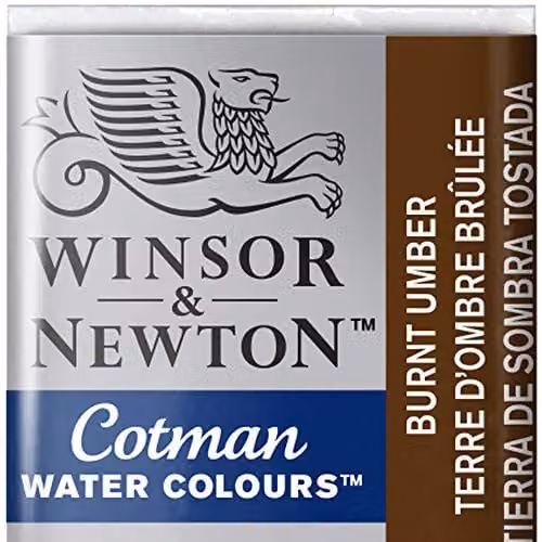 Winsor & Newton Cotman Watercolour Paint Half Pan Burnt Umber 076 Brown – 1